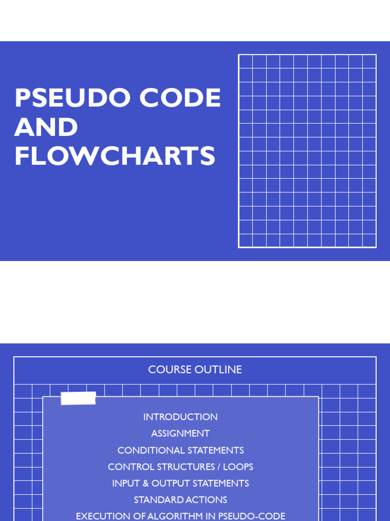 Pseudo Code and Flowcharts Course Outline | PDF | Control Flow | Algorithms