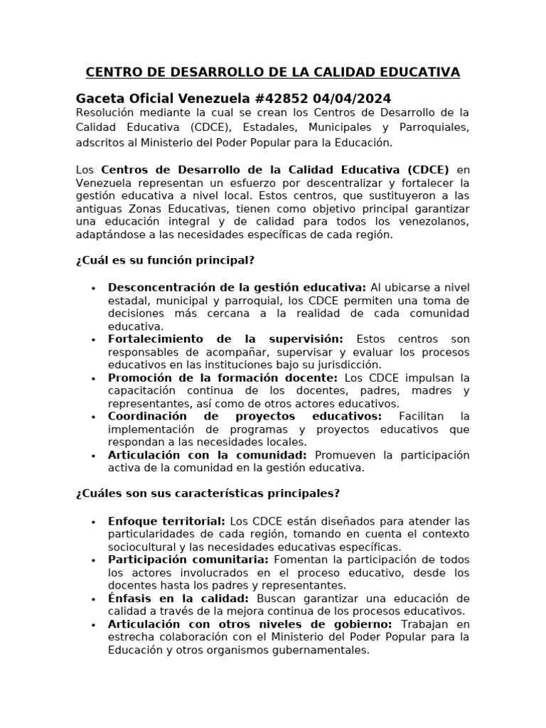 Centros de Desarrollo de Calidad Educativa | PDF | Maestros | Educacion ...