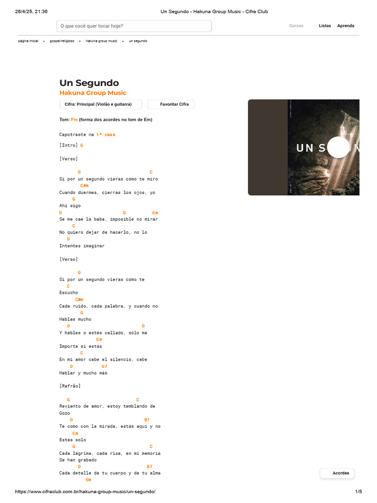 Acordes y Letra de 