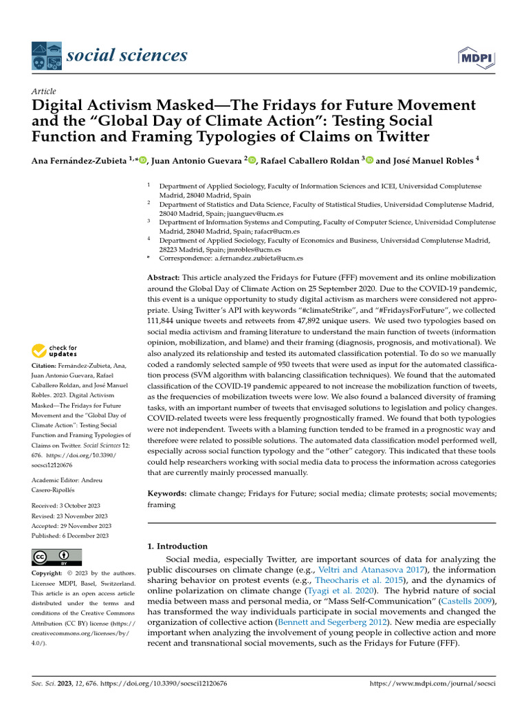 Socsci 12 00676 v2 | PDF | Framing (Social Sciences) | Social Media