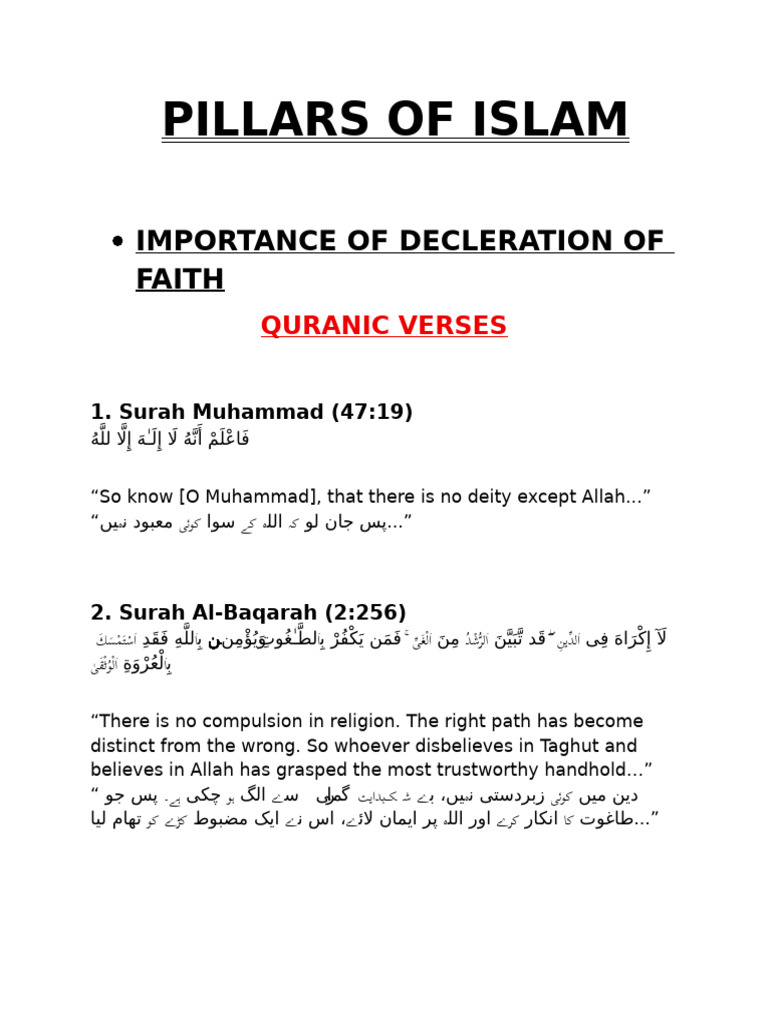 Pillars of Islam | PDF