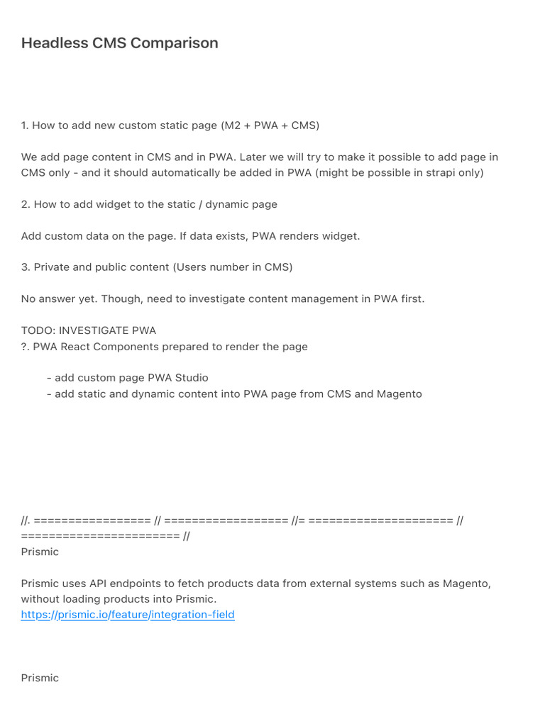 Headless CMS Integration with PWA | PDF