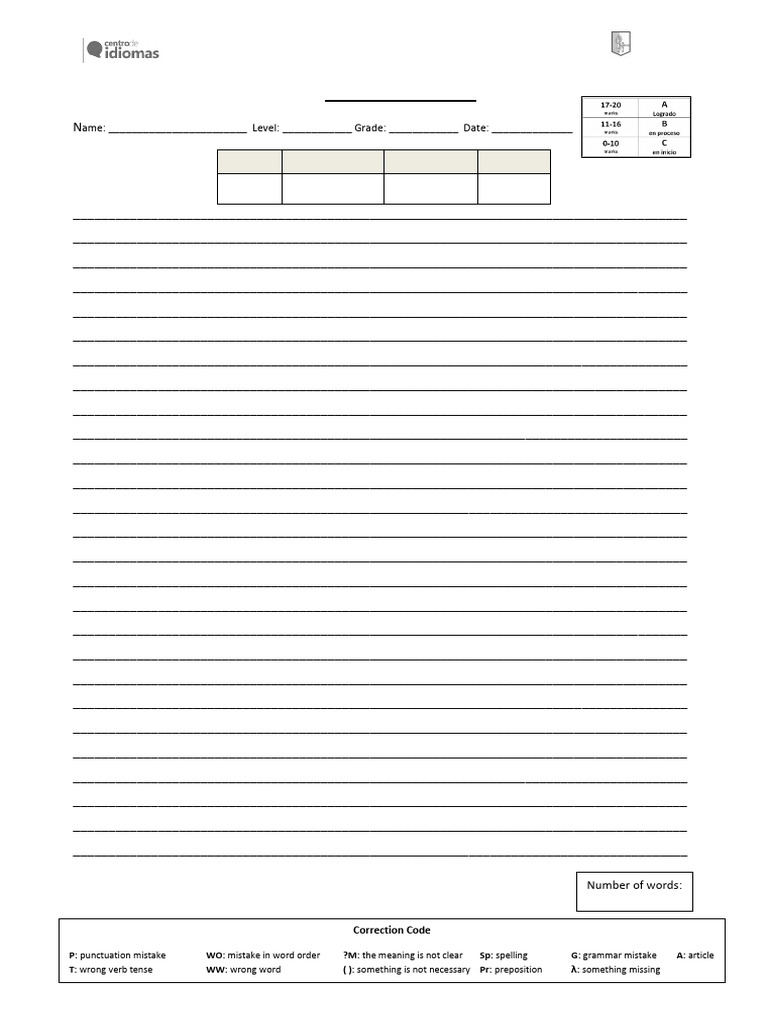 Writing Task Assessment Template | PDF | Languages Of Europe ...