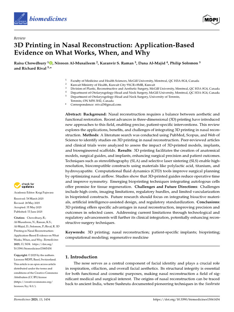 Biomedicines 13 01434 | PDF | Tissue Engineering | 3 D Printing