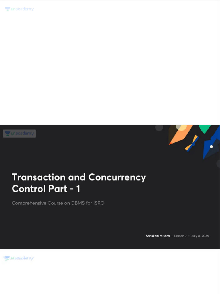 Transaction and Concurrency Control Part 1 With Anno | PDF