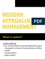 Modern Approaches To Management