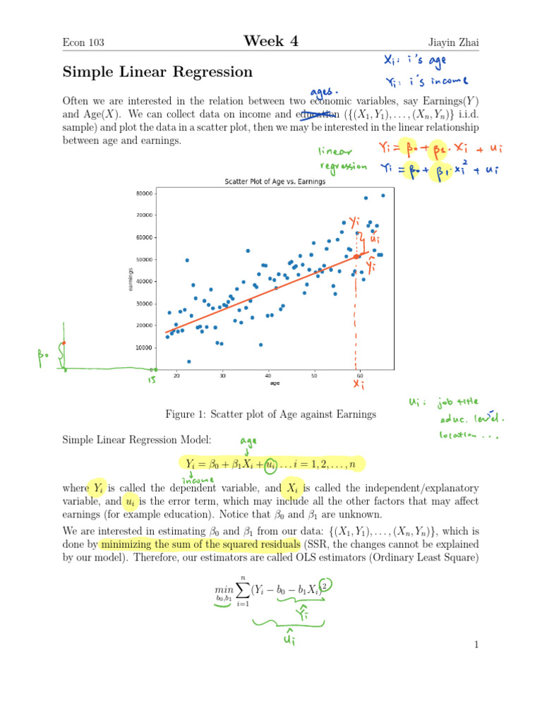 Simple Linear Regression Overview | PDF | Ordinary Least Squares ...