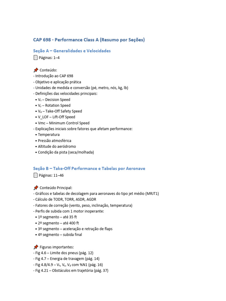 Desempenho de Decolagem - CAP 698 | PDF