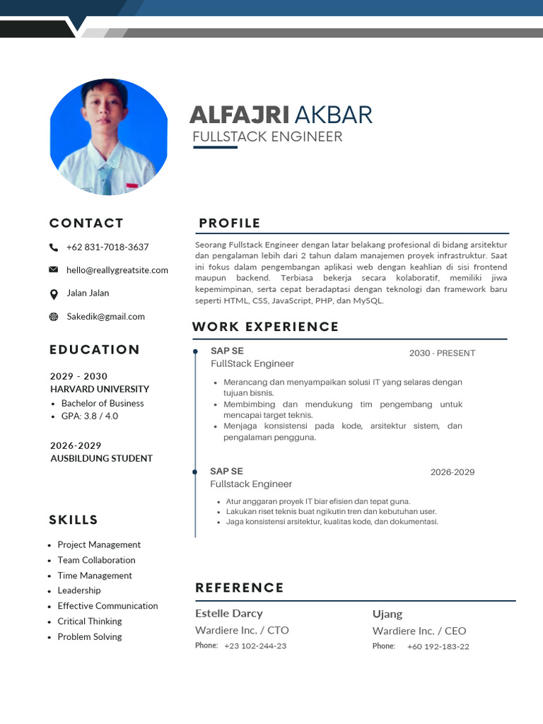 Profil Fullstack Engineer Wardiere Inc. | PDF
