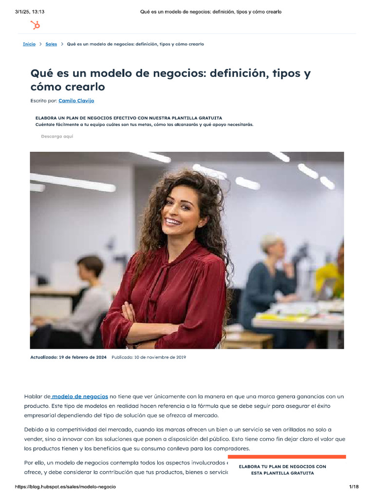 1 - Qué Es Un Modelo de Negocios - Definición, Tipos y Cómo Crearlo | PDF