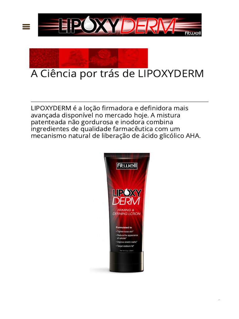 Ciência da Loção LIPOXYDERM | PDF | Cafeína | Mitocôndria