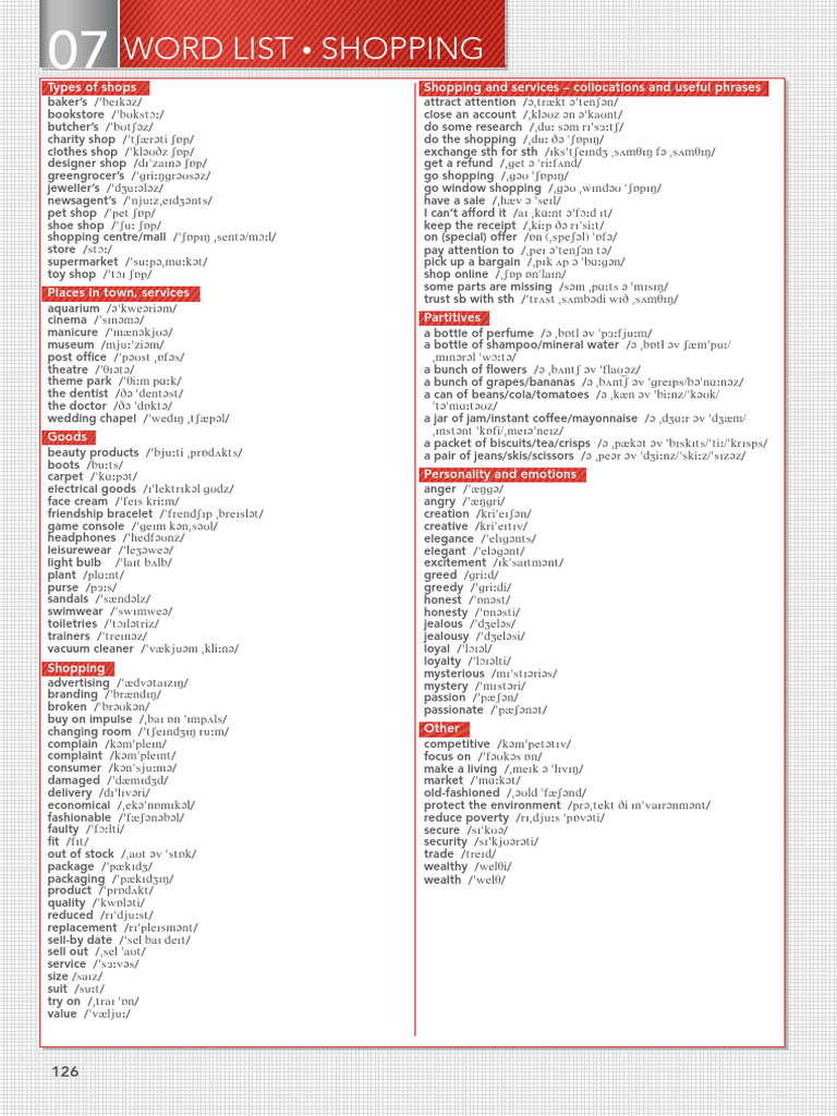 FOC2 Word List 7 | PDF
