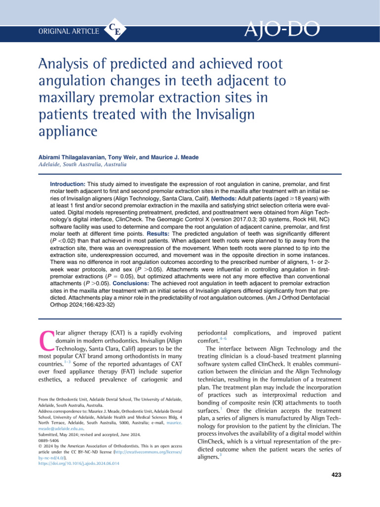 Analysis of Predicted and Achieved Root Angulation | PDF | Dental ...