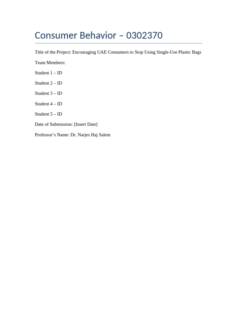 Final Consumer Behavior Report Summer 24-25 | PDF | Consumer Behaviour ...