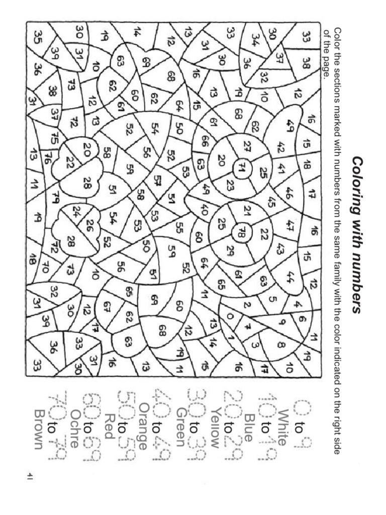 Coloring Guide: Numbered Sections | PDF