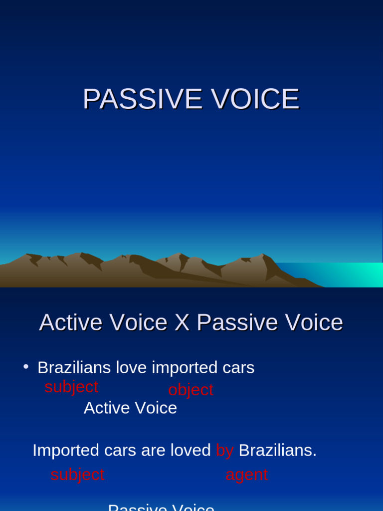 Understanding Passive Voice Usage | PDF | Subject (Grammar ...