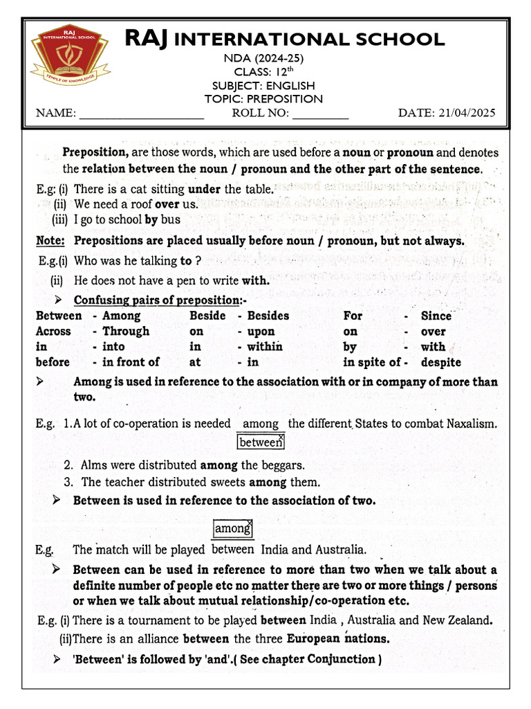 Preposition 2025 Rules | PDF