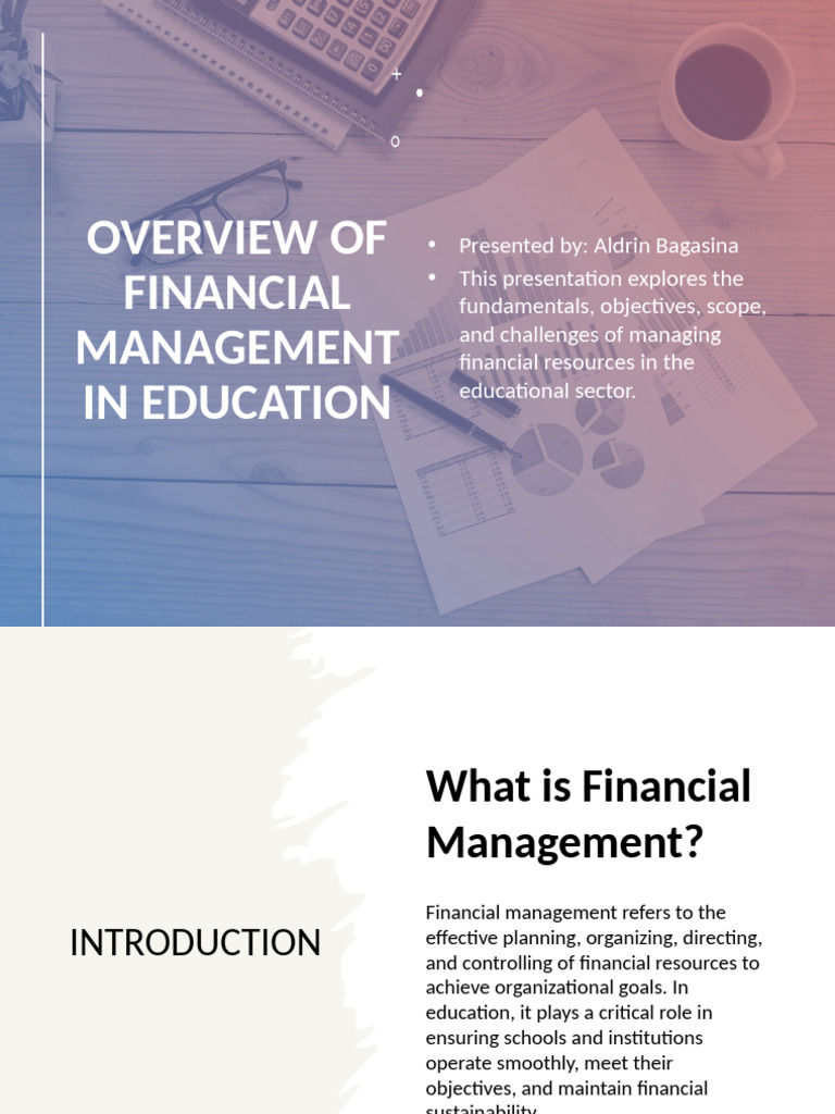 Financial Management in Education Overview | PDF | Expense | Budget