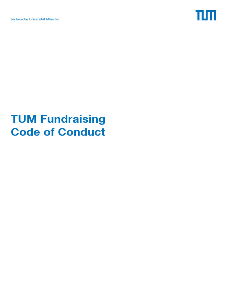TUM Fundraising Code of Conduct: Technische Universität München | PDF