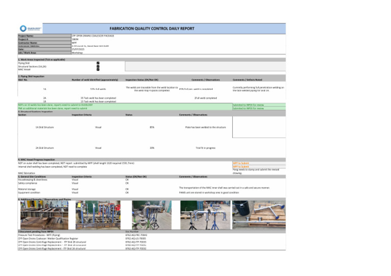 CPF Open Drains Inspection Report | PDF | Nondestructive Testing | Welding