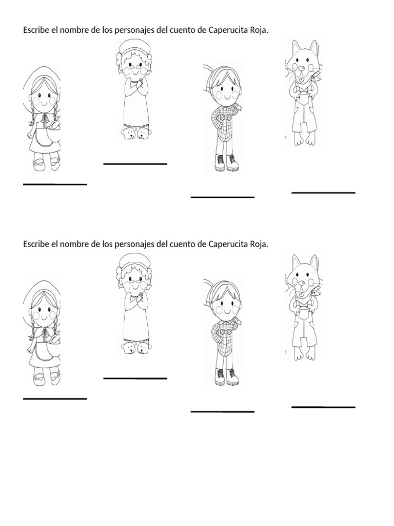 Actividades del cuento Caperucita Roja | PDF