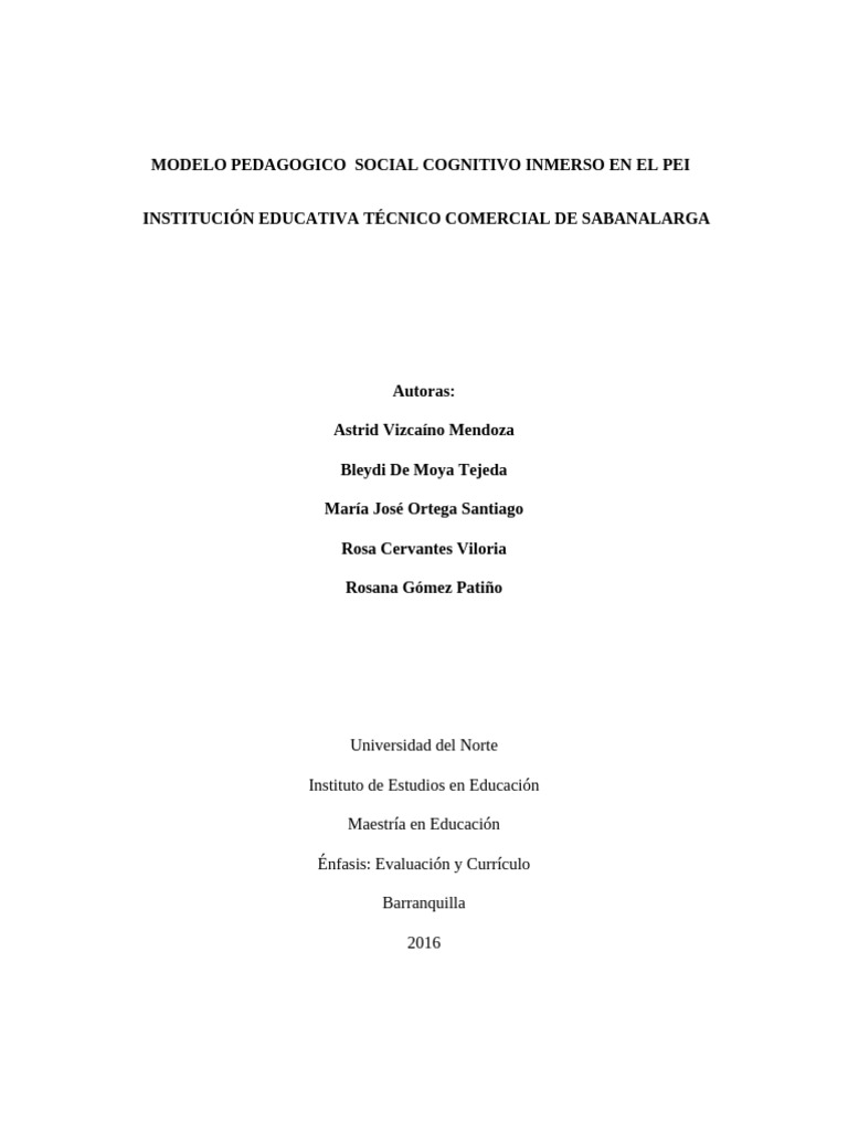Modelo Pedagogico Social Cognitivo Inmerso en El Pei - Ietecsa | PDF ...