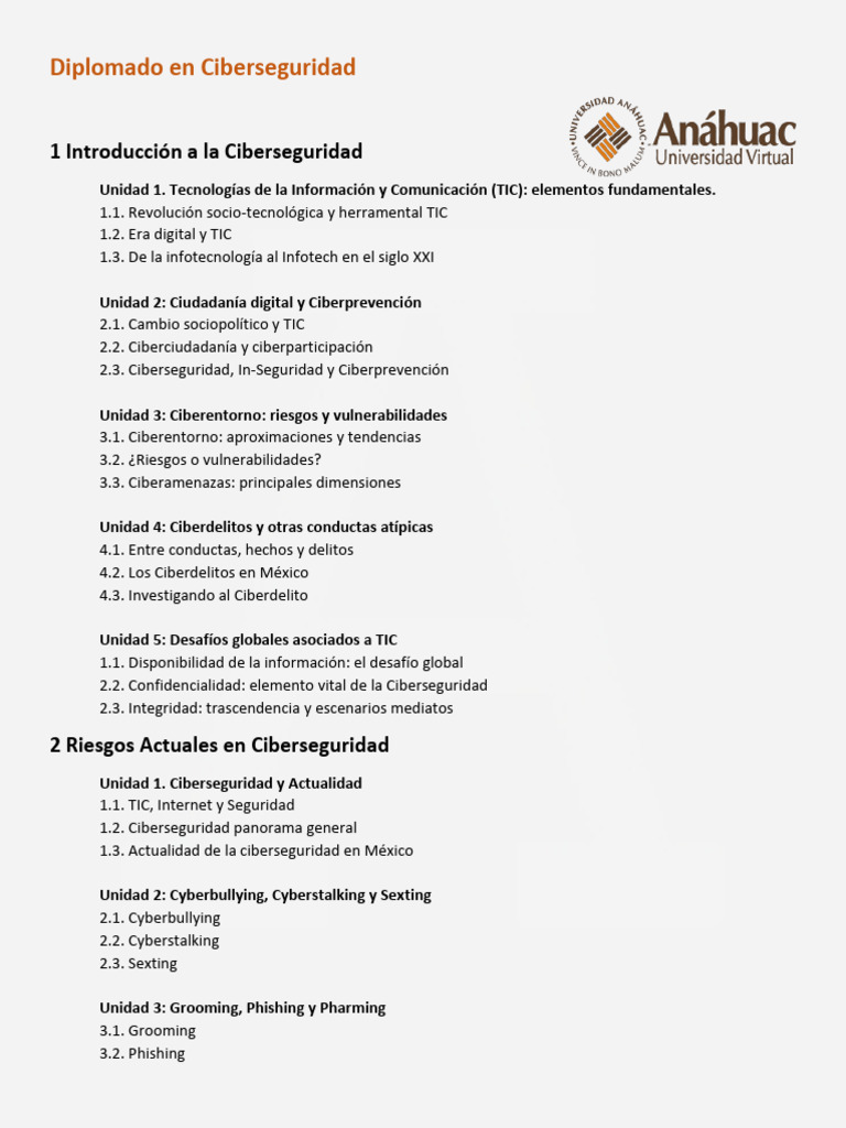 Diplomado en Ciberseguridad Integral | PDF | Cibercrimen | Seguridad