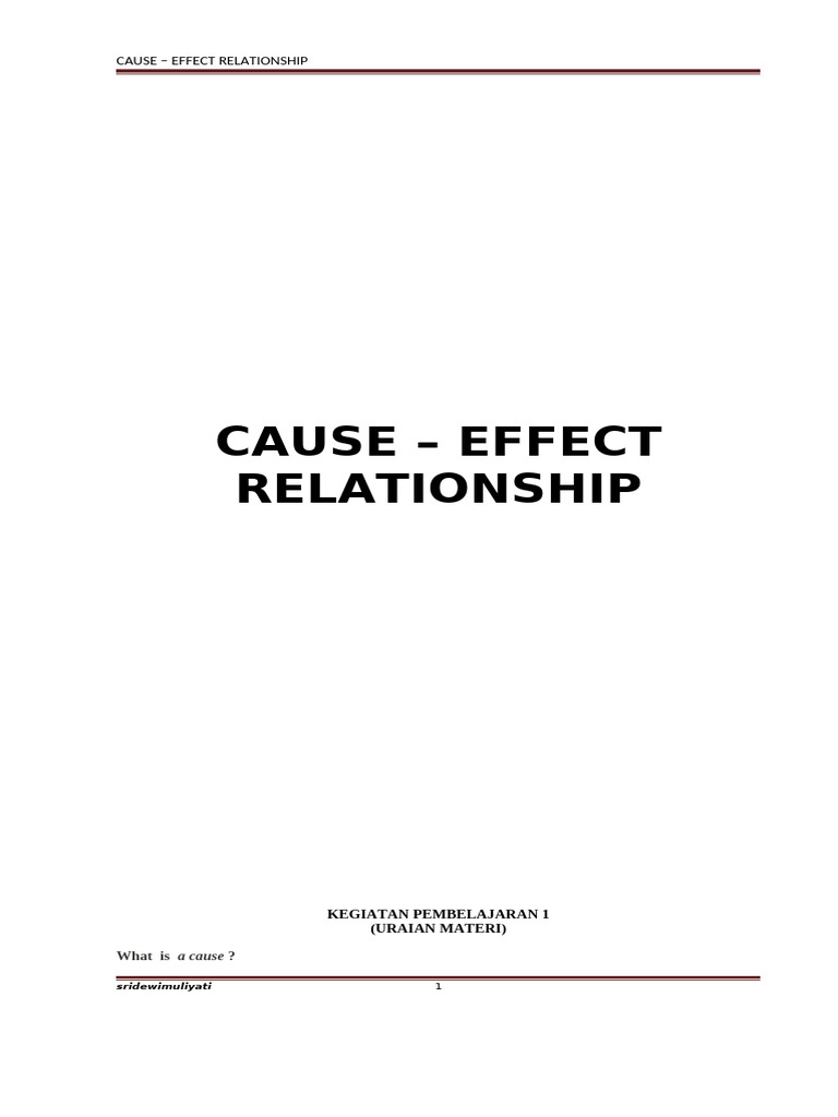 Understanding Cause and Effect Relationships | PDF | Sentence ...