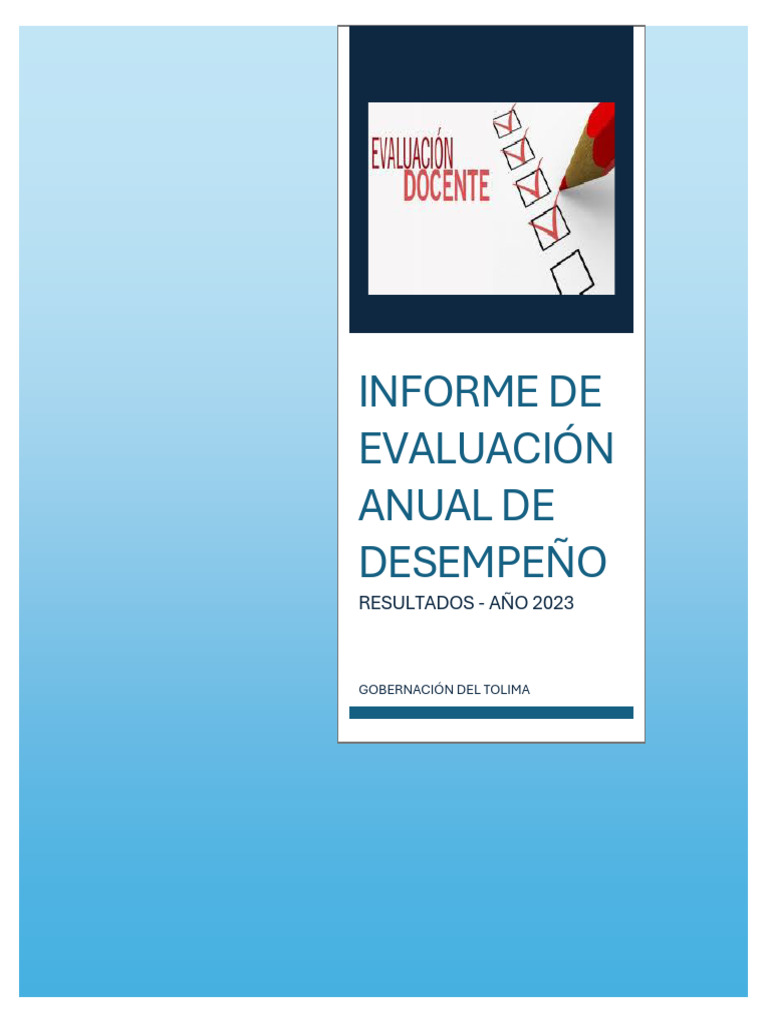 Evaluación Desempeño Docente 2023 Tolima | PDF | Plan de estudios ...