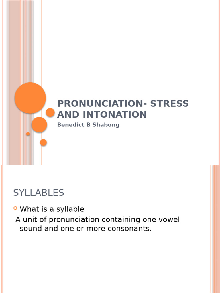 Syllables, Stress, and Intonation Guide | PDF | Stress (Linguistics ...