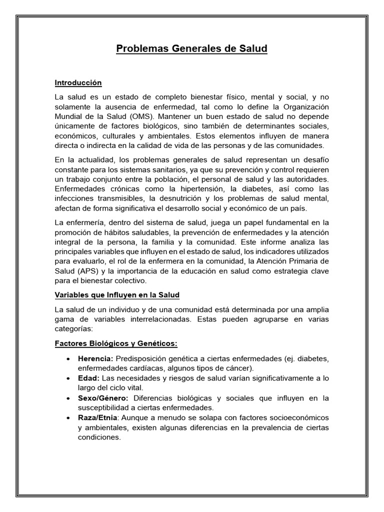 Problemas de Salud y su Impacto Social | PDF | Cuidado de la salud ...