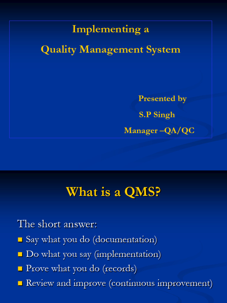 Quality Management System Overview | PDF | Quality Management System ...