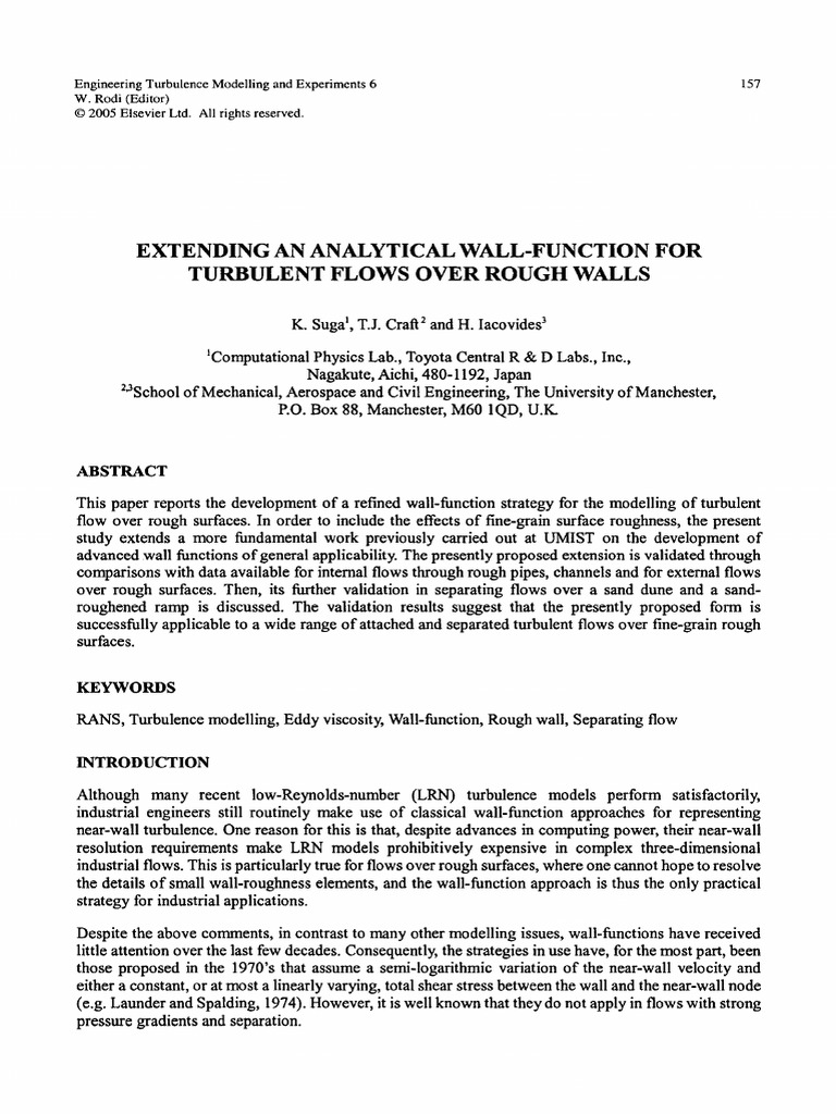 Advanced Wall-Function for Turbulent Flows | PDF | Fluid Dynamics ...