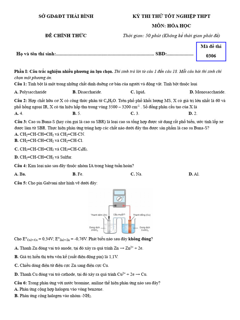 Thi TH TN S Thái Bình | PDF