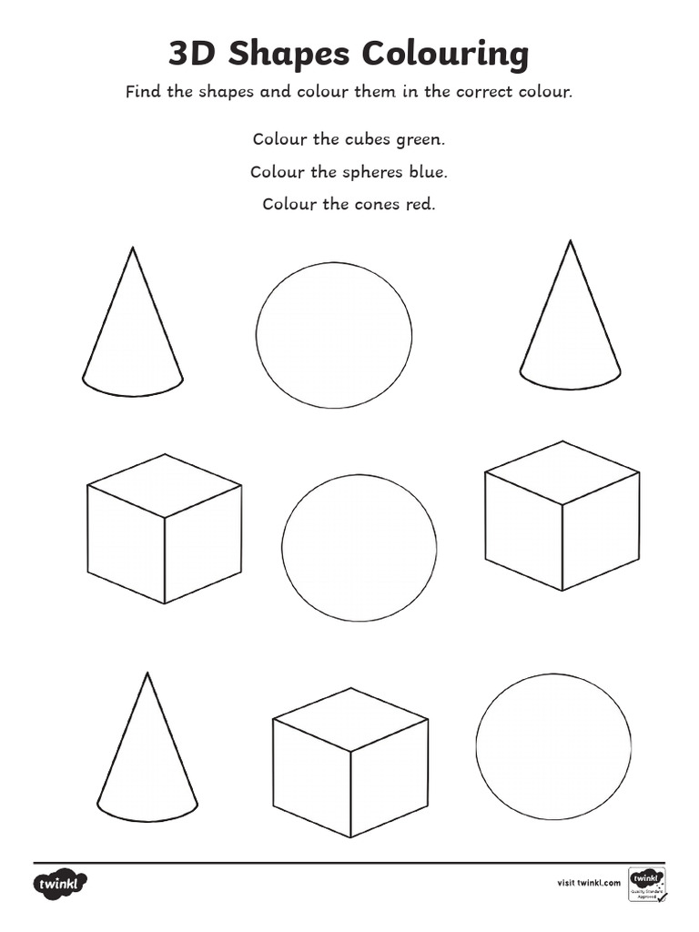 Cfe N 116 3d Shape First Level Colour Match Activity Sheet | PDF