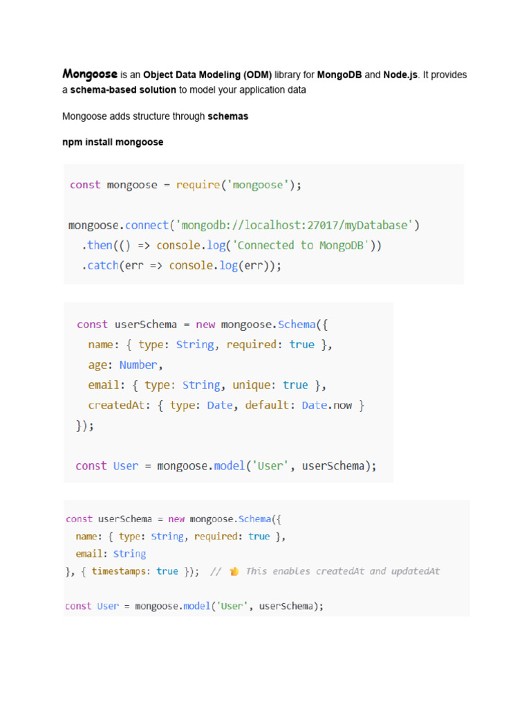 Mongoose ODM for MongoDB and Node.js | PDF