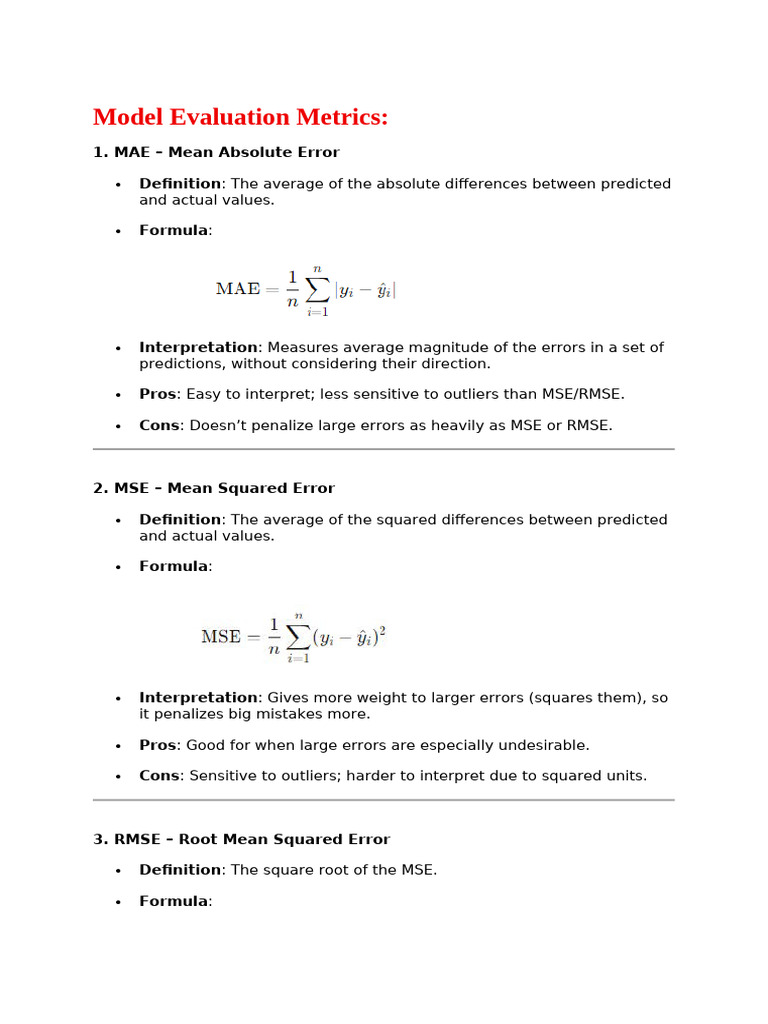 Model Evaluation Metrics Explained | PDF | Receiver Operating ...