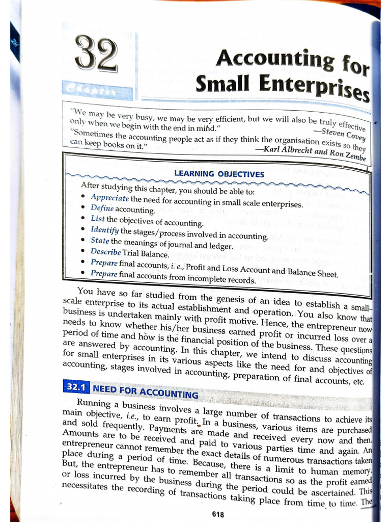 Accounting For Small Enterprises | PDF