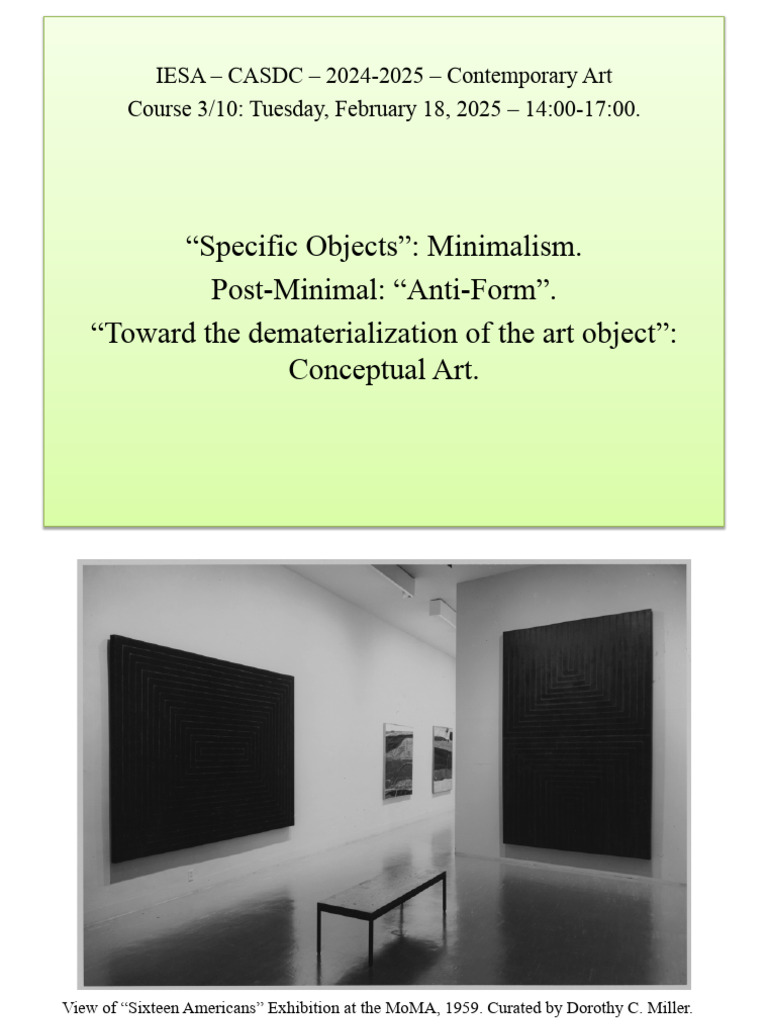 Minimalism and Conceptual Art Overview | PDF | Minimalism | Modernity
