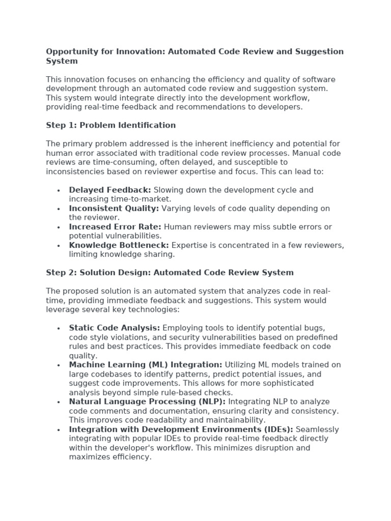 Automated Code Review System Overview | PDF | Software Development ...