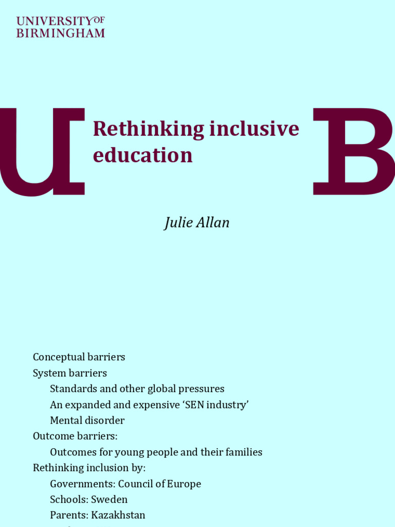 Rethinking Inclusive Education Barriers | PDF | Attention Deficit ...