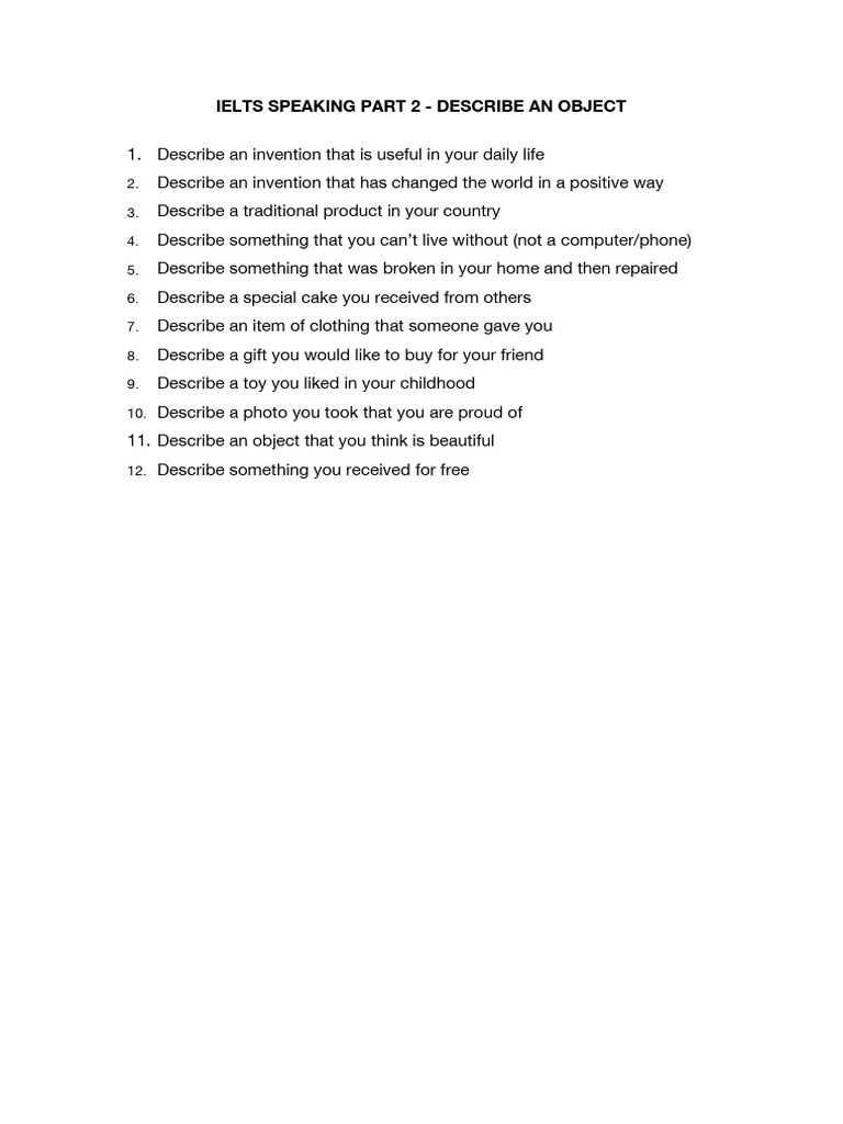Beautiful Object Description for IELTS | PDF