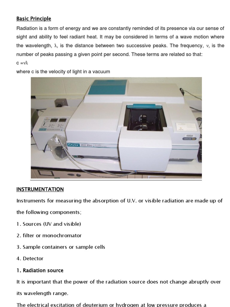 UV-Visible Radiation Measurement Guide | PDF | Ultraviolet | Vacuum Tube