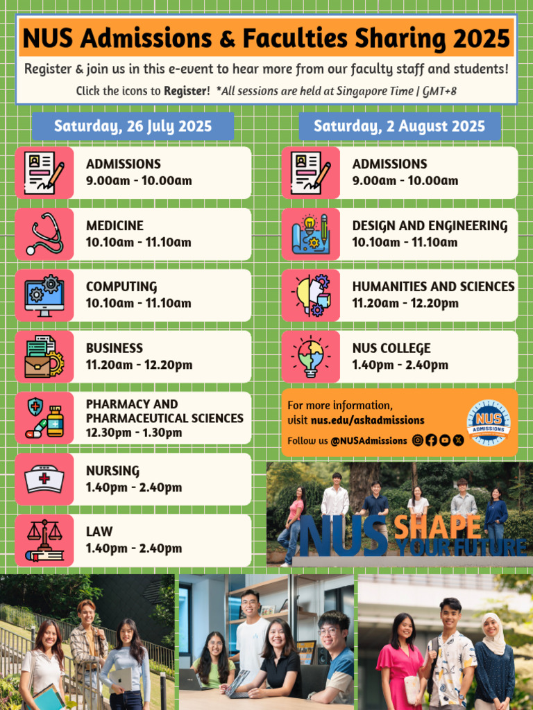 NUS Admissions Events Schedule 2025 | PDF
