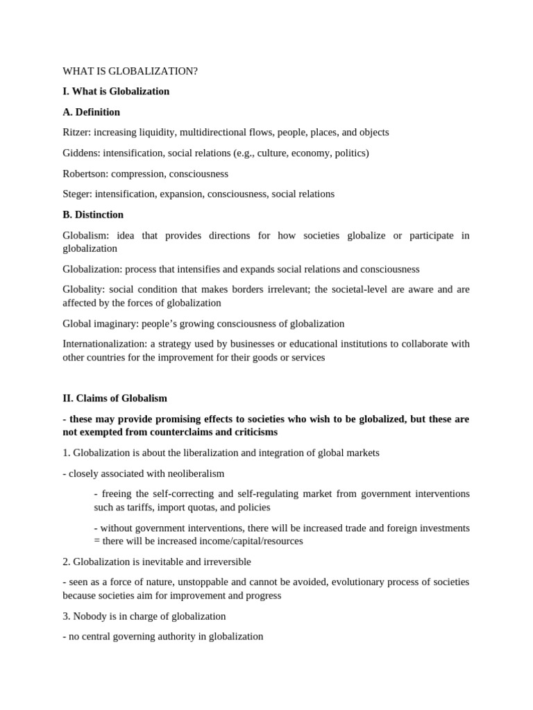 Understanding Globalization Concepts | PDF | World Systems Theory ...