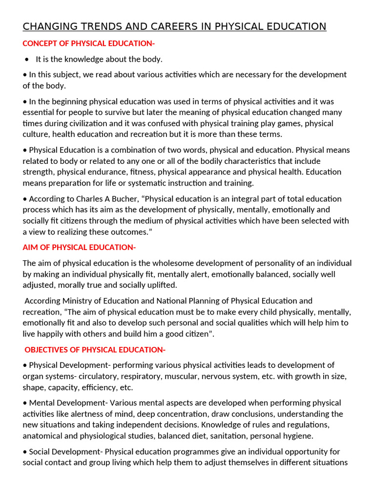Trends and Careers in Physical Education | PDF | Sports | Wearable ...