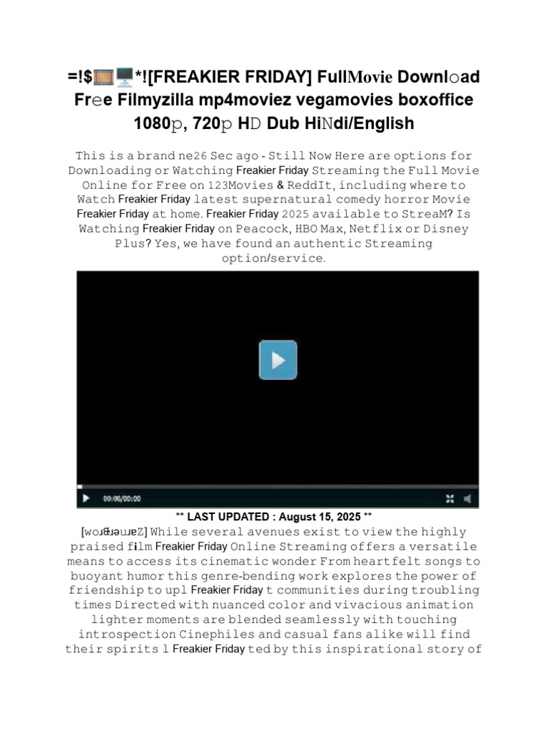 Freakier Friday Media Us1 | PDF