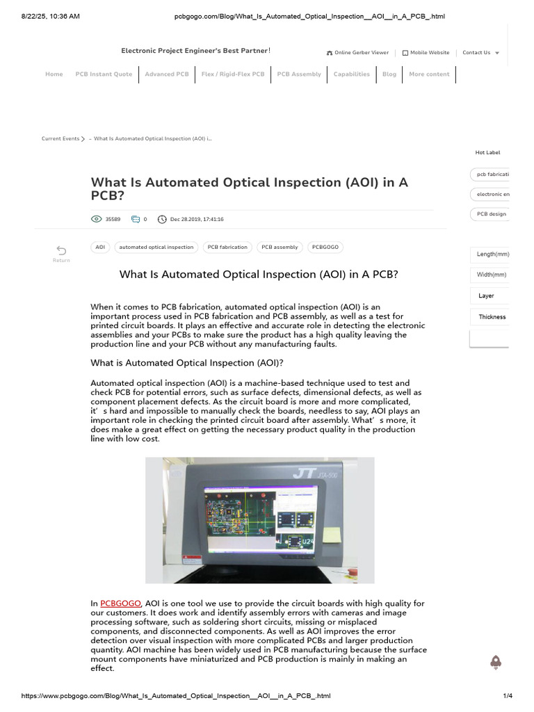 Understanding AOI in PCB Manufacturing | PDF | Printed Circuit Board ...