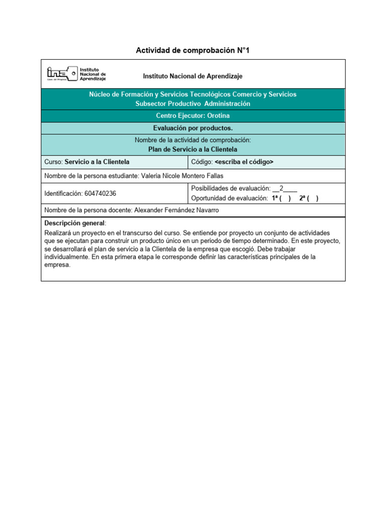 Plan de Servicio al Cliente: Evaluación | PDF | Servicio al Cliente ...