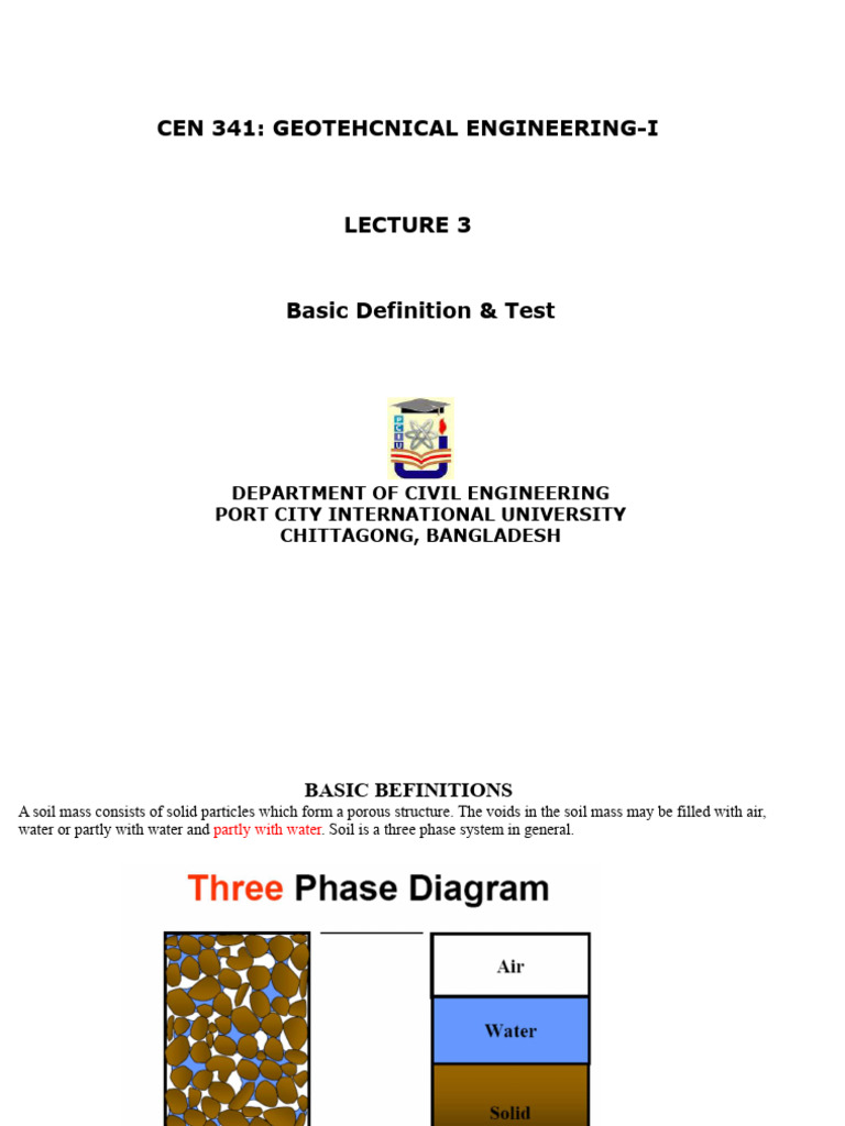 Geotechnical Engineering Basics and Tests | PDF